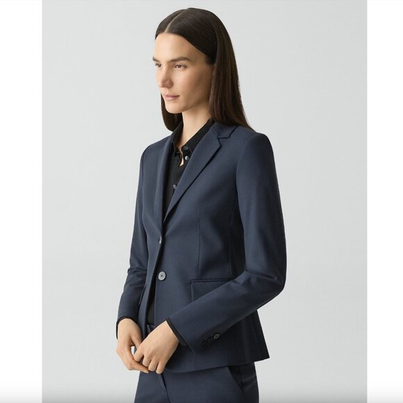 Theory Carissa Blazer – Good Wool – Nocturne Navy – Size 2 - Picture 1 of 16